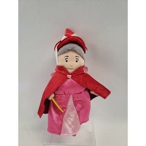 Flora Fairy Godmother Disney Store Plush Sleeping Beauty Stuffed Doll Toy 10”